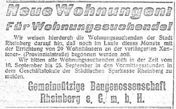 Fossastr im Jahr 1921