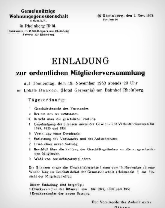 EINLADUNG zur ordentlichen Mitgliederversammlung